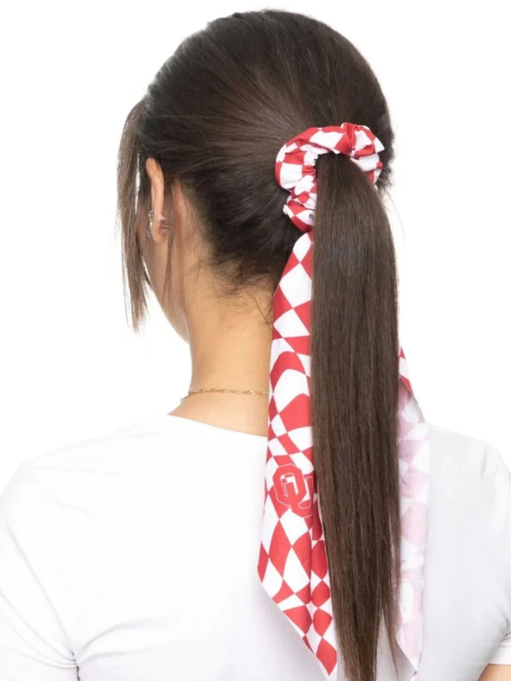 ZooZatz Oklahoma Sooners Checkered Scrunchie Scarf-NWT